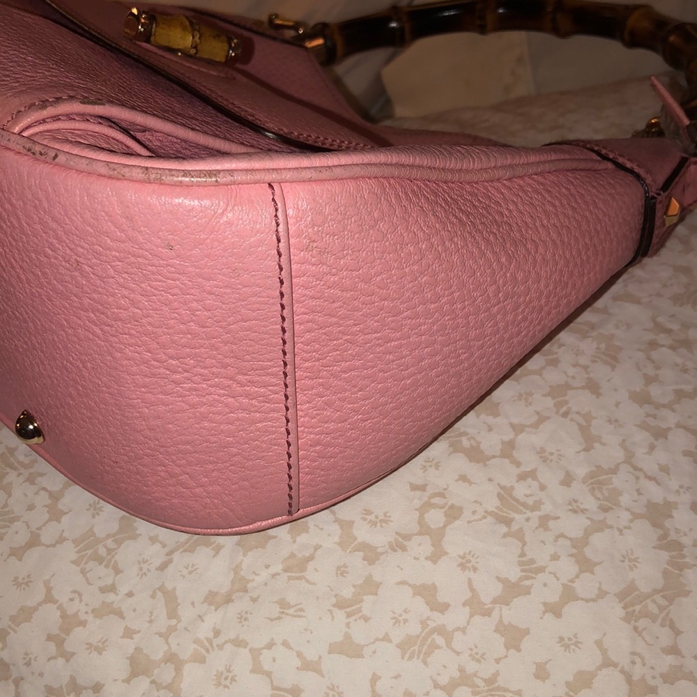 Authentic Gucci Pink Peddle Leather w/ Bamboo - Picture 10 of 15
